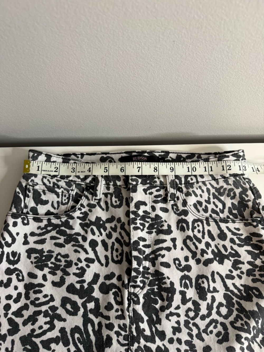 Hudson Jeans Viper Leopard-Print Mini Skirt Black White Size 27 - Picture 6 of 8